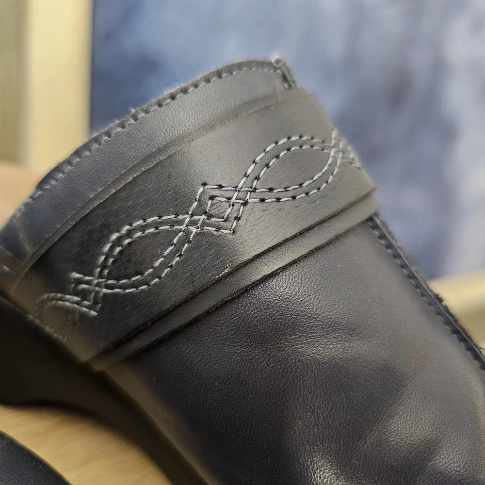 Easy Spirit Women's Leather Navy Slip-On Clogs 🥰 (7.5) - Picture 9 of 12